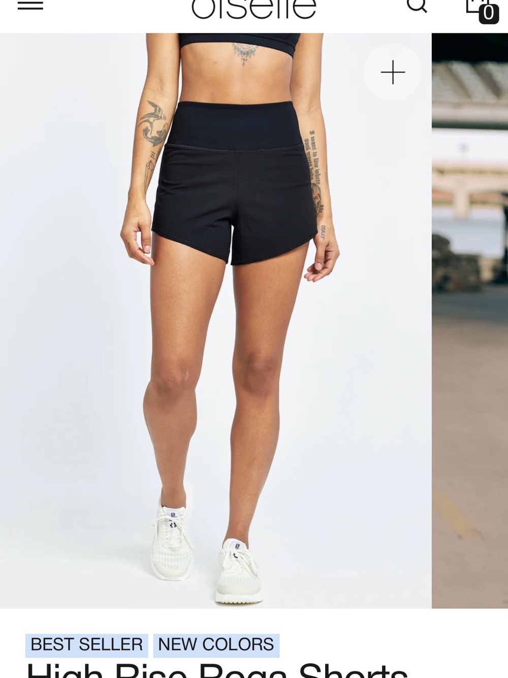 Oiselle High Rise Roga 4” Shorts in juniper size 8 - Picture 6 of 6
